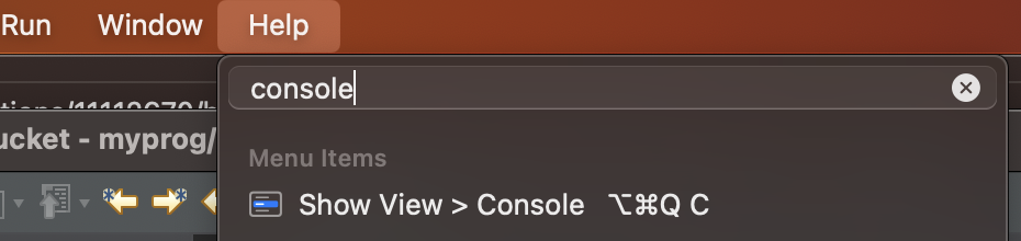 Eclipse Help Search for Console